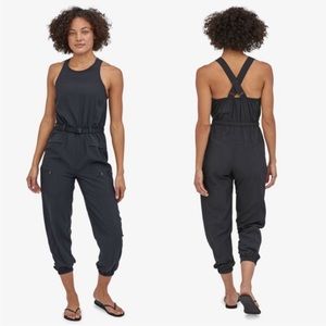 Patagonia black fleetwith belted jumpsuit NWT
